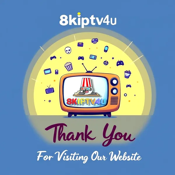 A cartoon panda wearing 3D glasses and a popcorn bucket hat, holding Disney+, Apple TV, and Canal+ logos. Top text says 8KIPTV4U. Best IPTV service for streaming movies and live sports.